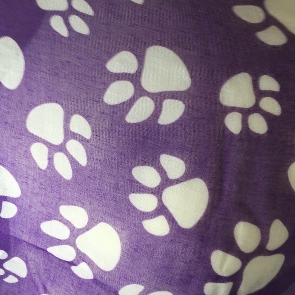 Purple White Paw Print Lightweight Infinity Scarf - Picture 3 of 3